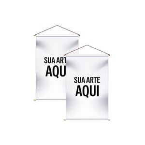 Kit 2 Banners Personalizados Divulgação Comércio | 60x90 Lona 60x90 4x0  Madeira e Corda 