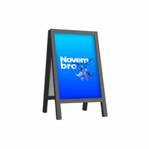 Cavalete Divulgação Novembro Azul Lona 60x90 4x0  Madeira e Lona 