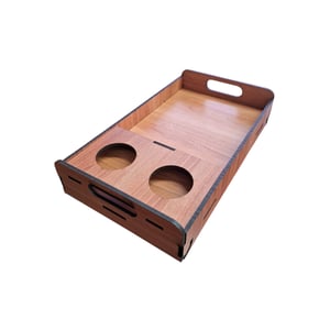 Bandeja Café Da Manhã Com Pézinhos E Porta Copos Em Mdf MDF 6 mm 44X25CM   Corte á Laser 