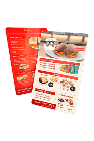 Cardápios em PVC PVC Cristal 0,05mm 21,5x29cm 4x0 Verniz Cristal 4 cantos arredondados 