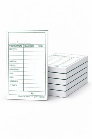 Blocos de Comandas Self Service Papel chambril 63g 7x10cm 1x0  100x1 via 