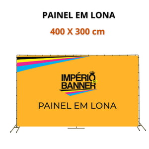 PAINEL EM LONA 400 X 300 CM (4 X 3 METROS)  m2   Lona com reforço e ilhós em volta 