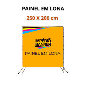 PAINEL EM LONA 250 x 200 CM (2,5 X 2 METROS)  m2   Lona com reforço e ilhós em volta 