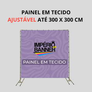 PAINEL EM TECIDO AJUSTÁVEL ATÉ 3 X 3 M (300 x 300 CM)  m2   Tecido com reforço e ilhós em volta 