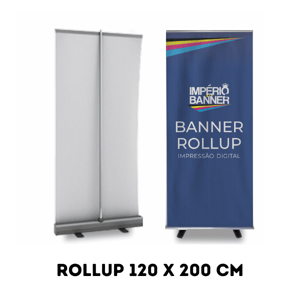 BANNER ROLL UP 120 x 200 CM (com a Lona impressa) Lona 440g 120 X 200 CM