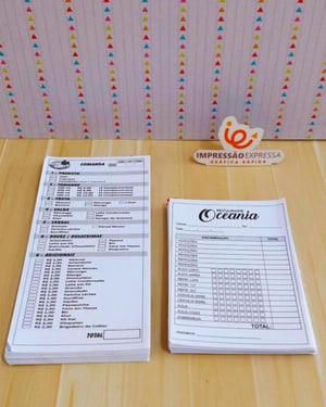 Bloco / Comanda Personalizada - Preto e Branco