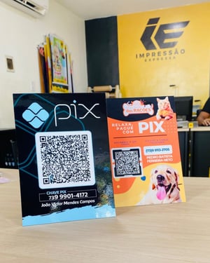 Placa Pix Personalizada PVC 1mm   Adesivo Vinil  