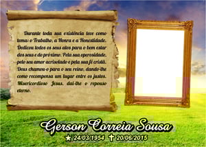 Santinhos de Falecimento Papel Fotográfico 180g Tam. 10x14cm    