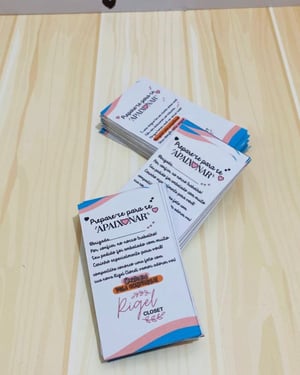 Cartão de Agradecimento - Tam 9x5cm Papel Foto ou Cartão 180g 9x5cm    