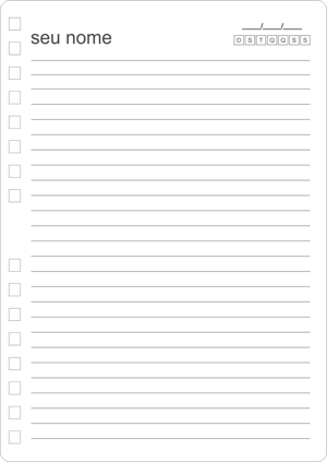 Miolo de Caderno Pautado