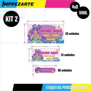 Etiquetas Kit 02 adesivo vinil  impressão colorida   