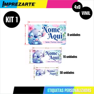 Etiquetas Kit 01 adesivo vinil  impressão colorida   