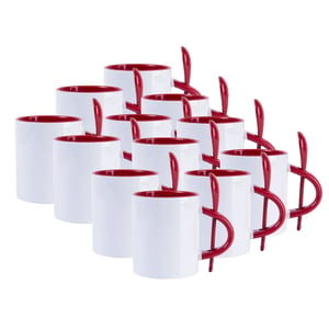 Caneca colorida com colher