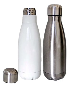 Garrafa inox  500ml inox 500ml impressão 4x4 Sublimação garrafa branca ou prata, com tampa prata 