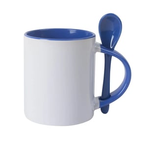 Caneca colorida com colher      