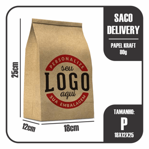 SACO DELIVERY P CRAFT 80g 18X12X25cm (LxPxA) 4x0 (frente colorido e verso sem impressão)   