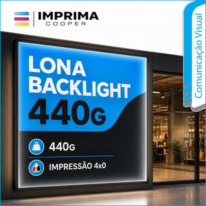 Lona Backlight 440g Lona 440g  4x0 Brilho Sem acabamento 