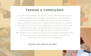 Cartão VOUCHER Crédito Pz$2.000,00