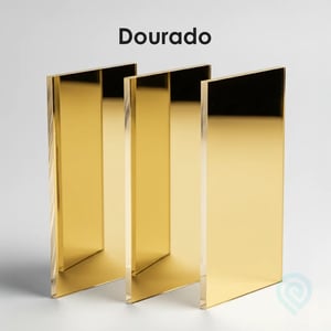 Corte a Laser - Acrílico Espelhado Dourado