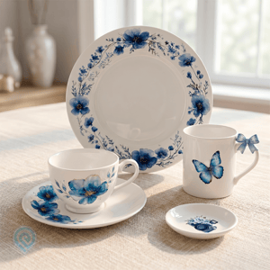 Cartela A4 DTF UV/TÊXTIL – Flores Azuis 01