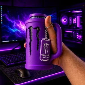 Porta Lata Copo Monster Com Tampa Especial Impressão 3D Várias Cores