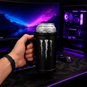 Porta Lata Copo Monster Com Tampa Especial Impressão 3D Várias Cores