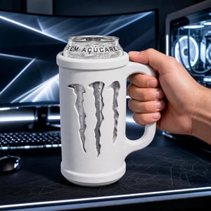Porta Lata Copo Monster Com Tampa Especial Impressão 3D Várias Cores