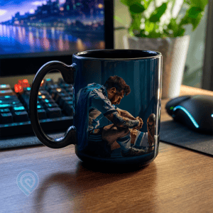Caneca Preta Lionel Messi Campeão do Mundo
