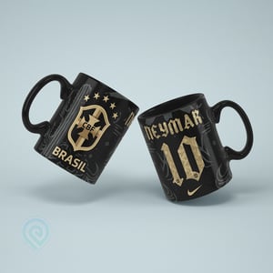 Caneca Preta Neymar Jr. Copa do Mundo