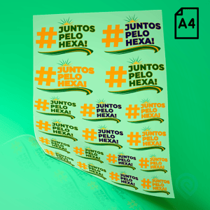 Cartela A4 DTF UV – Frases Brasil Copa do Mundo 2026 Material em Filme Cartela A4 - 21 x 29 cm Impressão Colorida Verniz para auto relevo  Cartela adesivo DTF UV - Copa do Mundo 2026