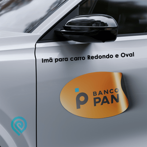 IMÃ PARA CARRO - REDONDO/OVAL - Manta Magnética Personalizada  - Impressão Colorida  - Corte Redondo - Personalizado com a sua arte e/ou logotipo