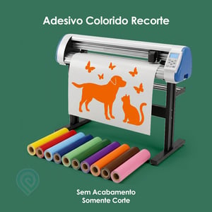 Adesivo Colorido Recorte - Sem Acabamento - Somente Corte Adesivo Vinílico - Brilho ou Fosco m² - Corte Especial   Sem Acabamento - Somente Corte 