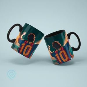Caneca Lionel Messi Barcelona Legend | Infinity Place Cerâmica Premium / Porcelana Caneca 325 ml Sublimação digital de alta definição   