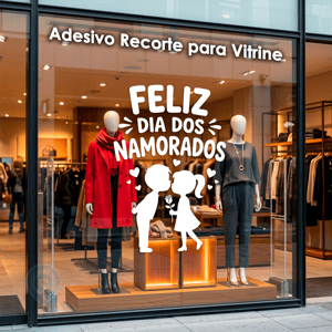 Adesivo Recorte para Vitrine Letras Comemorativas Adesivo Vinil 1 cor, 2 cores ou 3 cores Impressão Colorida [SOLVENTE] Laminação opcional  