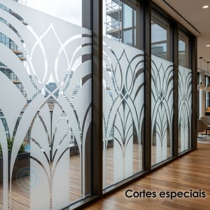 Adesivo para Divisórias - Jateado Cortes Especiais Adesivo Vinil Preço por M²   Vinil Jateado 