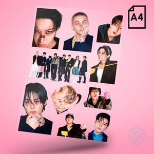 Cartela A4 DTF UV/TÊXTIL – KPOP STRAY KIDS DTF UV ou DTF Têxtil Cartela A4 - 21 x 29 cm    Cartela DTF KPOP Stray Kids