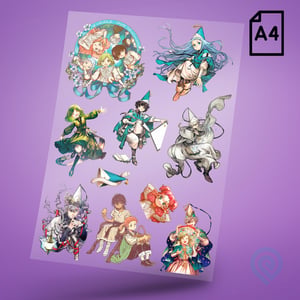 Cartela A4 DTF UV/TÊXTIL – WITCH HAT ATELIER Geek Anime DTF UV ou DTF Têxtil Cartela A4 - 21 x 29 cm    Cartela DTF Geek Witch Hat Atelier