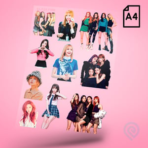 Cartela A4 DTF UV/TÊXTIL – KPOP Blackpink DTF UV ou DTF Têxtil Cartela A4 - 21 x 29 cm    Cartela DTF KPOP Blackpink