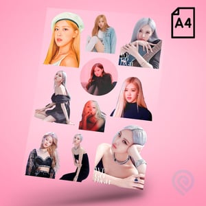 Cartela A4 DTF UV/TÊXTIL – KPOP Rosé Blackpink DTF UV ou DTF Têxtil Cartela A4 - 21 x 29 cm    Cartela DTF KPOP Rosé Blackpink