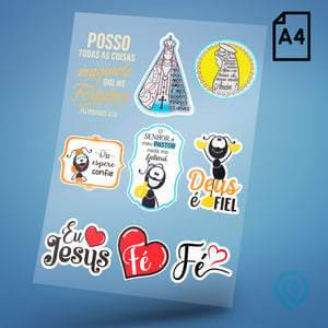 Cartela A4 DTF UV/TÊXTIL – Religião Deus Frases 06 DTF UV ou DTF Têxtil Cartela A4 - 21 x 29 cm    Cartela DTF Religião Deus Frases 06