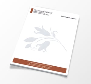 Bloco personalizado 50 folhas Offset 63g/m² 15cm x 21cm frente colorida branco no verso  Blocagem 