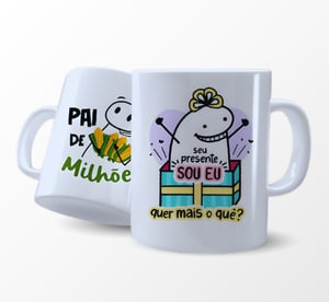 Caneca Branca Porcelana Personalizada Porcelana 20.5x9 4x0 Verniz UV  