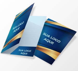 Pasta personalizada UV c/ Bolsa 250g | 4/0 | UV 1/0 Triplex 250g/m² 31x22cm 4x0 Fosco Corte reto bolsa colorida 4x0