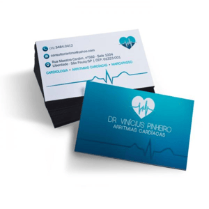 CARTÃO DE VISITA  SEM VERNIZ PAPEL COUCHÊ 300g 9 x 5 cm 4x4 - COLORIDO FRENTE E VERSO  CORTE RETO 