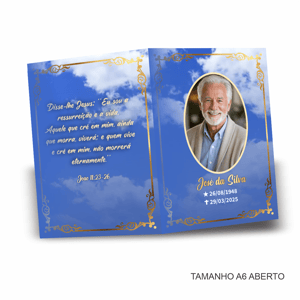 Santinhos de Falecimento 50 und Papel couchê 180g 14x10cm só frente | colorido  Corte reto 