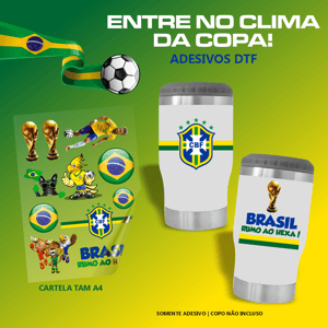 ADESIVO DTF TORCIDA BRASIL DTF UV 21x28cm ( tamanho a4)    