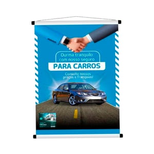 Banner com Ponteira Plástica Lona 440g. com Impressão Digital  4x0  Ponteira Plástica 