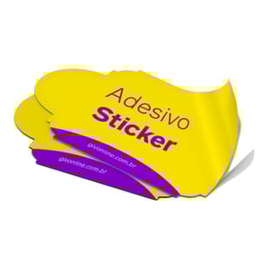 Adesivo 6x6cm. 350 unidades Vinil com meio corte 6x6cm. 4x0  Redondo/Quadrado/Corte Epecial 