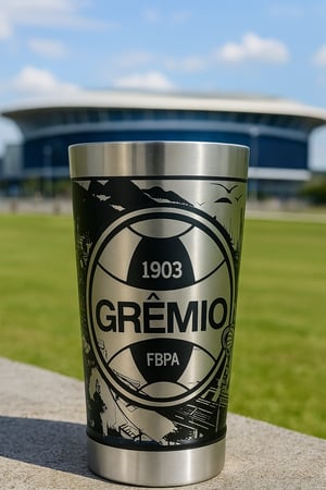 Copo Térmico Grêmio Gravação 360º INOX  Gravação a Laser  Gravação 360 graus 
