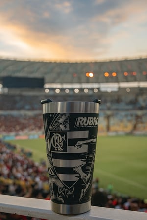 Copo Térmico Flamengo Gravação 360º INOX  Gravação a Laser  Gravação 360 graus 